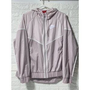 Nike Essential Windrunner Women's Jacket Size XL Pink Rose Gold Full-Zip Woven